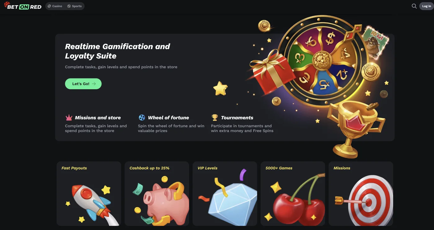 Betonred &mdash; gamification : missions, roue de la fortune et tournois
